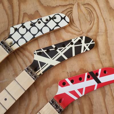 Custom GeoMetric Design 22 fret Banana Shred Maple Guitar Neck Replacement, Floyd Rose Nut Stainless Steel frets diy image 8