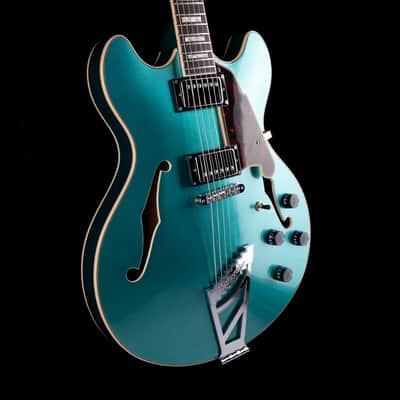 Used D’Angelico Premier DC Semi Hollowbody Turquoise With Gig Bag image 7
