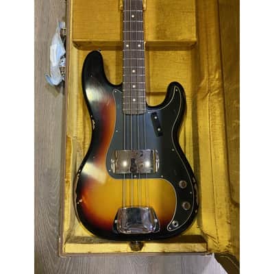 Fender Custom Shop Precision Bass 1960 Relic 3TSB Black Pickguard image 1