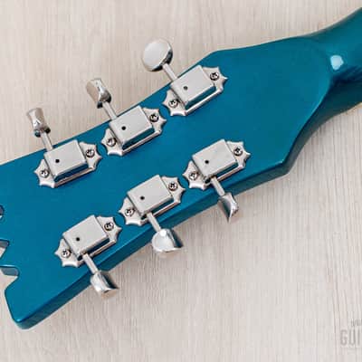 1996 Mosrite Ventures Model '63 Vintage Reissue Sidejack Blue w/ Vibramute & Case, Kurokumo image 5