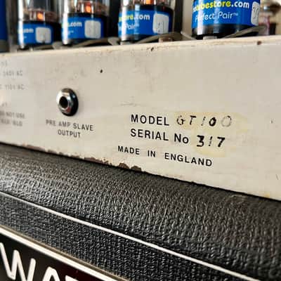 Matamp GT-100 c 1970 - Original vintage UK White face steel panel 100 watt orange green image 7