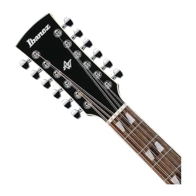 Used Ibanez AJ7012M1E 12-String Acoustic-Electric Guitar - Black High Gloss image 4