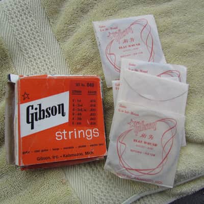 Vintage Gibson Hi-Fi Electric Spanish Guitar Strings in Box Flatwound Strings Incomplete Set Rough Condition Box READ ENTIRE DESCRIPTION image 2