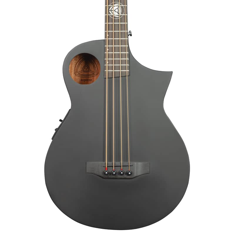 Lindo Neptune Short Scale (30") V2 Electro Acoustic Bass Guitar and Padded Gigbag Matte Black | Luminlays | Unique Bracing for Incredible Tone | Mother-of-Pearl 12th Fret Planet Inlay image 1