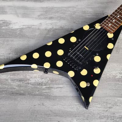 1996 Grover Jackson Japan Mini Rhoads Flying V w/Onboard Speaker/Amp (Polka Dot) image 1