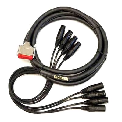Mogami GOLD AES/EBU DB-25 Male to 4 XLR Male/4 XLR Female Snake Cable - 25'