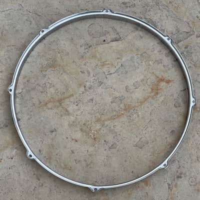 1950's Gretsch 16" Chrome Over Brass 8 Hole Stick Chopper Floor Tom Rim Broadkaster Hoop COB image 5
