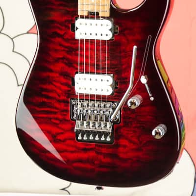 Charvel Pro-Mod Plus San Dimas Style 1 HH FR CM, Carmalized Maple Fingerboard, Sangria Burst, Gig Bag image 5