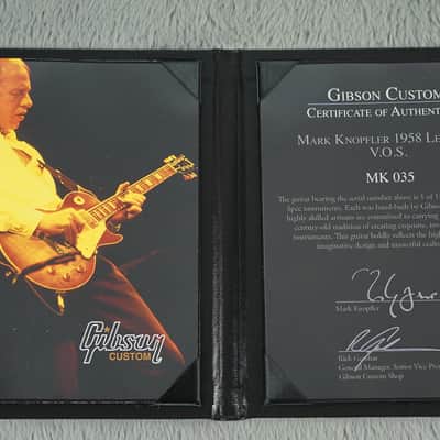 2016 Gibson Custom Mark Knopfler '58 Les Paul Std, VOS + OHSC image 7