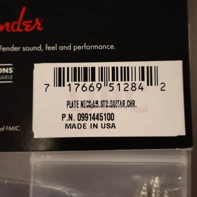 Fender 4-Bolt American Series Guitar Neck Plate with "Fender Corona" Stamp (Chrome) image 3