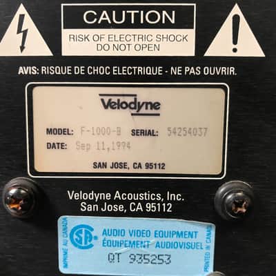Velodyne F-1000-B Servo Controlled 10" Sub-Woofer System image 6