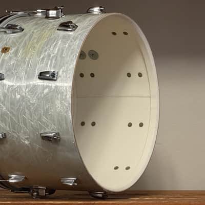 1960's Ludwig 22" White Marine Pearl 14x22 Virgin Bass Drum image 12