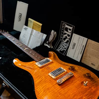 PRS McCarty 1998 – Amber – Made in USA – Excellent Condition (Kind of Mint) – Rare Wide Fat Rosewood Neck – w/ OHSC & Paperwork image 16