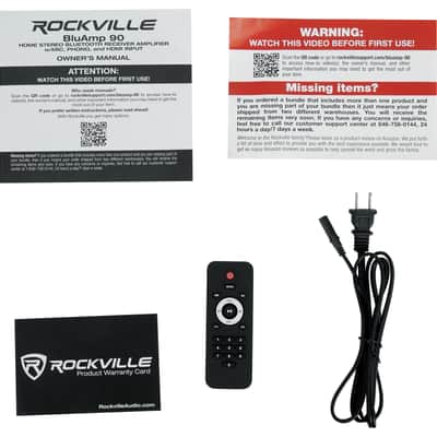 Rockville BLUAMP 90 Home Stereo Bluetooth Receiver Amp w/Mic+Phono+HDMI Input image 6