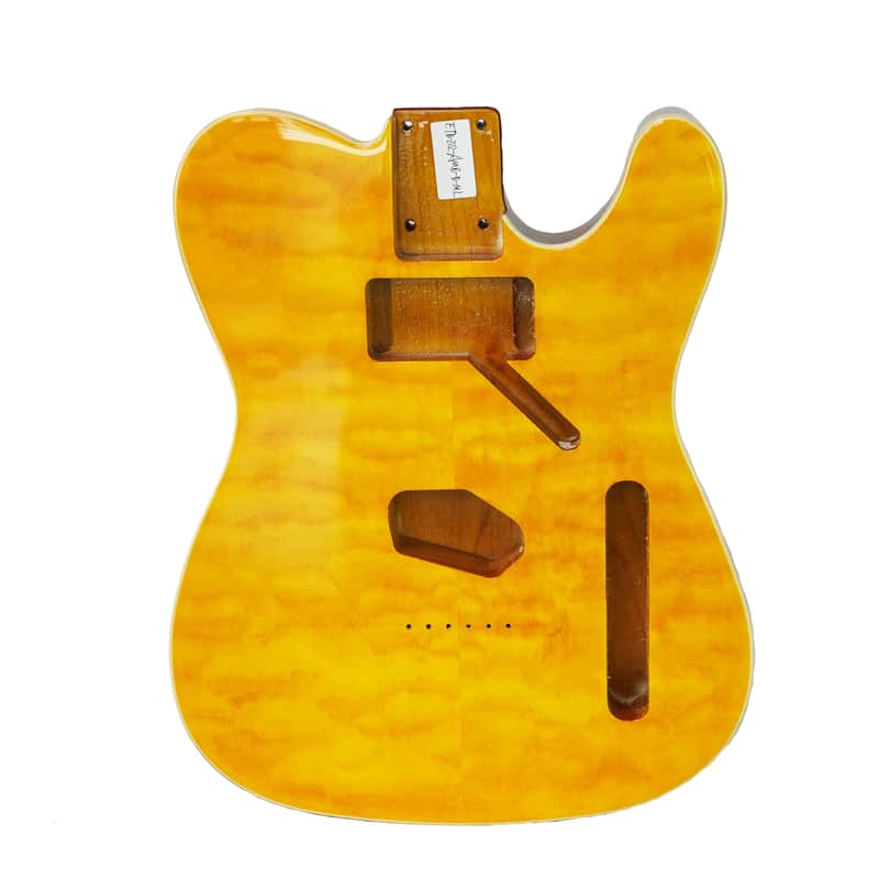 Crafter Series DIY Alder Tele Amber Quilted Maple Top with Binding image 1
