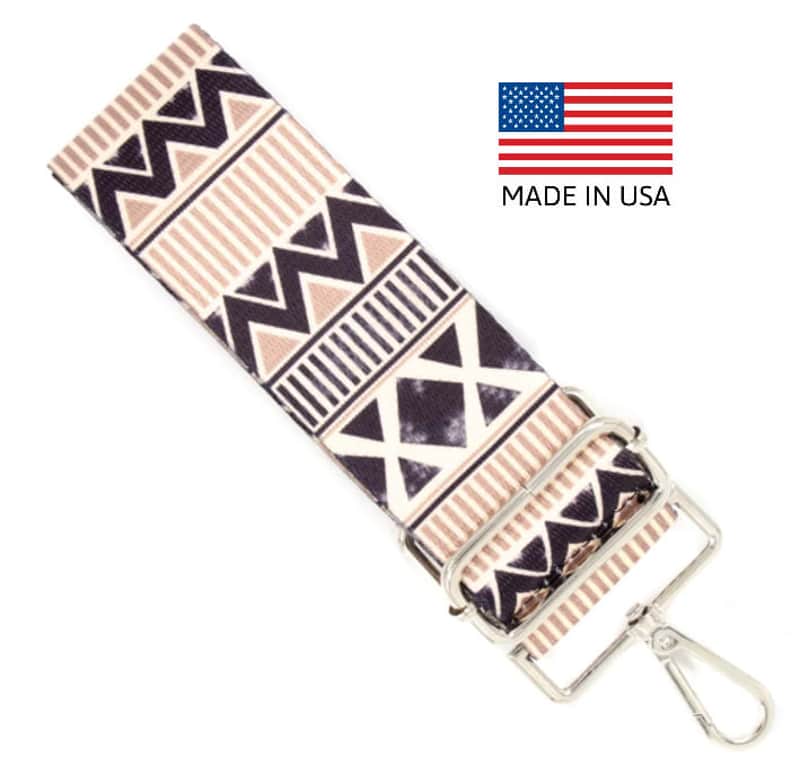 Guitar Strap | Handbag Strap | Taupe Geometric image 1