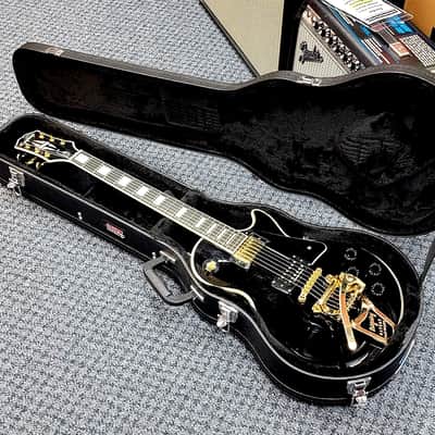 2022 Epiphone Les Paul Custom w/ Case & Bigsby! Ebony w/ Gold Hardware! VERY NICE!!! image 1