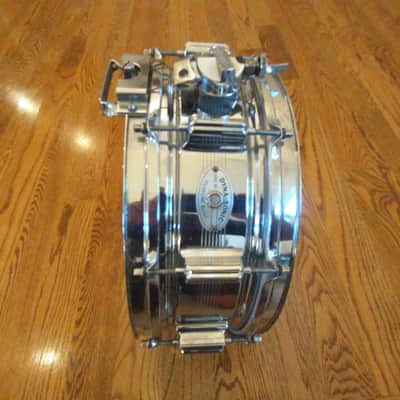 Rogers Vintage 1963/64 Dynasonic 7 line come over brass snare drum with snare rail! image 4