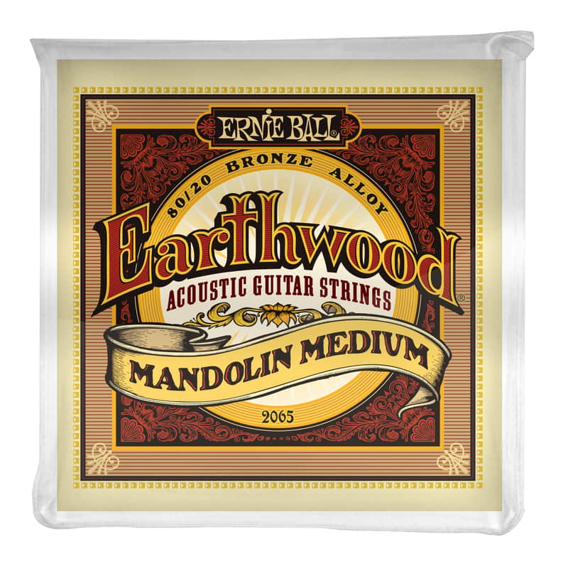 Ernie Ball 2065 Earthwood 80/20 Bronze Medium Mandolin Strings w/ Loop End (10-36) image 1
