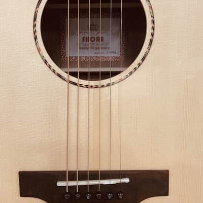 Shore Cutaway Acoustic Guitar - natural solid spruce top image 7