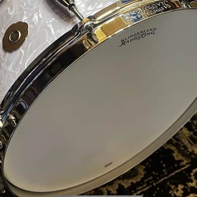 Slingerland Radio King 5.5" x 14" Solid Maple Snare - White Marine Pearl image 7