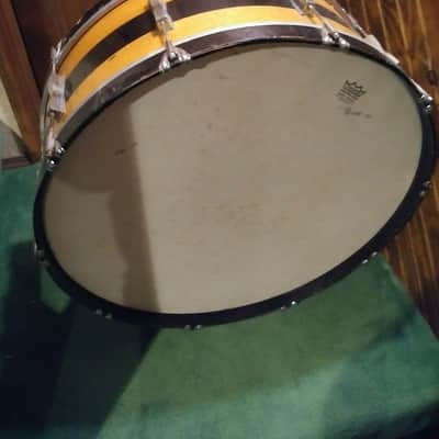Ludwig Parade Drum 1960's-70's Gold Sparkle/Black 28x10 image 1
