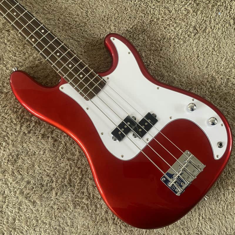 Red SX 4 String Precision Bass Style, Basswood Body with Maple Neck, Rosewood Fingerboard image 1