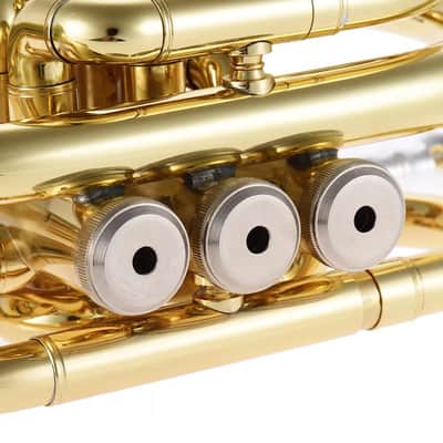 Compact Bb Flat Pocket Trumpet – Brass Wind Instrument for Students & Beginners image 5