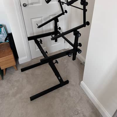 On-Stage On-Stage Pro Heavy-Duty Folding-Z 3-Tier Keyboard Stand 2010 - Black Metal image 2