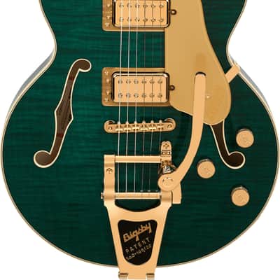 Gretsch Broadkaster Jr. LX Figured Center Block w/ String-Thru Bigsby and Gold Hardware, Ebony Fingerboard, Tropic Aura image 1
