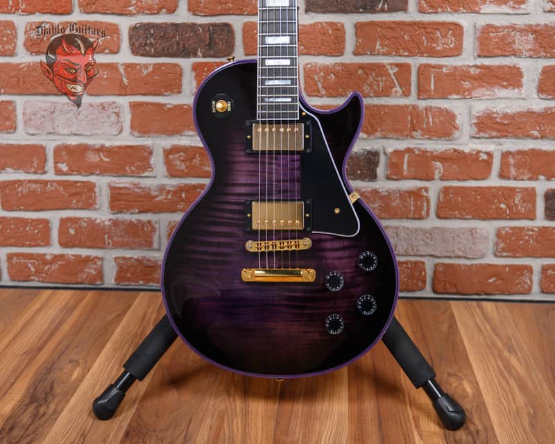 Gibson Custom Shop Les Paul Custom 70th Anniversary Flame Maple Top Purple Widow Burst 2022 w/OHSC image 1