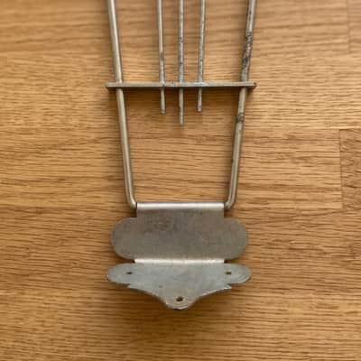 Vintage 1960s German Chrome/Nickel Lyre Trapeze Tailpiece - Fits Höfner, Framus, Hopf, Klira Archtop Guitars image 1