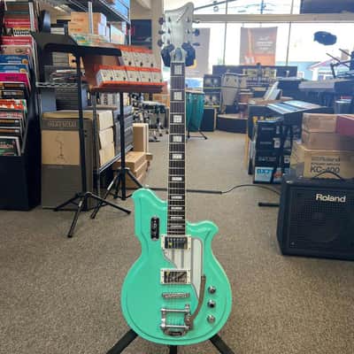 Airline Map DLX Baritone Electric Guitar w/ Gig Bag - Seafoam Green (Pre-Owned) image 2