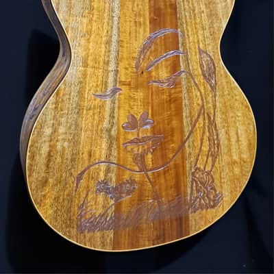 Blueberry Handmade Acoustic Archtop Guitar Grand Concert Size - Butterfly Motif image 13
