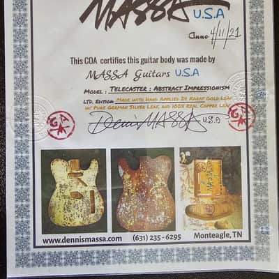 Telecaster Massa Guitar body – Gold Leaf-Abstract Impression image 14