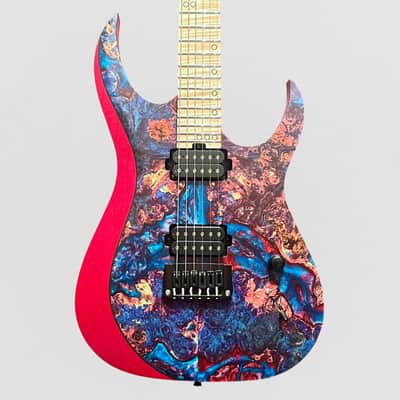 Schecter USA Custom Shop Sunset Extreme 6 Stabilized Top Electric Guitar - Blue/Red image 1