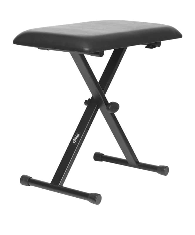 STAGG 3 Positions Height Adjustable Black Keyboard Bench W/x Folding Legs image 1