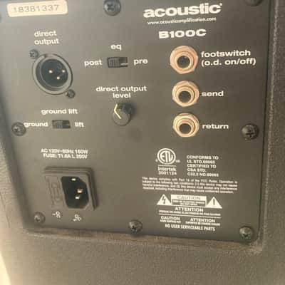 Acoustic B100C 100-Watt Bass Combo image 4