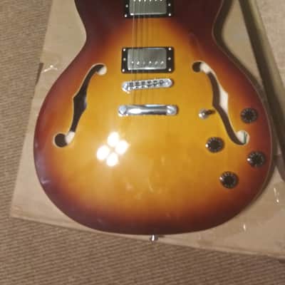 GROTE 335 SEMI HOLLOW ELECTRIC GUITAR VINTAGE SUNBURST NICE image 1