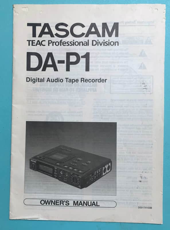 Tascam DA-P1 Factory Owners Manual image 1