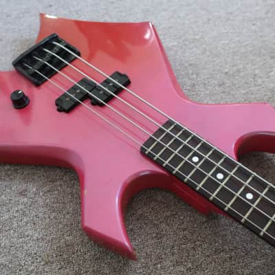 Vintage 1980s BC Rich B.C. Rich Warlock Bass NJ Series Candy Apple Metallic Purple Pink Fade Clean Solid Sound Of Thunder Metal Rock 2 PUs image 7