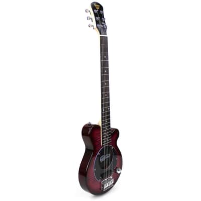 Pignose PGG-200RFM Mini Electric Travel Guitar with Built-in Amp, Red Flame Maple image 2