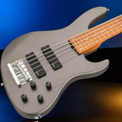 Sadowsky MetroExpress 5-String 24-Fret Modern Bass Roasted Maple Fingerboard 5-String Solid Silver Metallic High Polish image 1