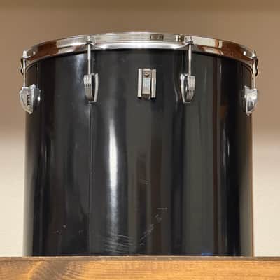 1970's Ludwig 16" Black Cortex 3-Ply Concert Tom 14x16 image 7