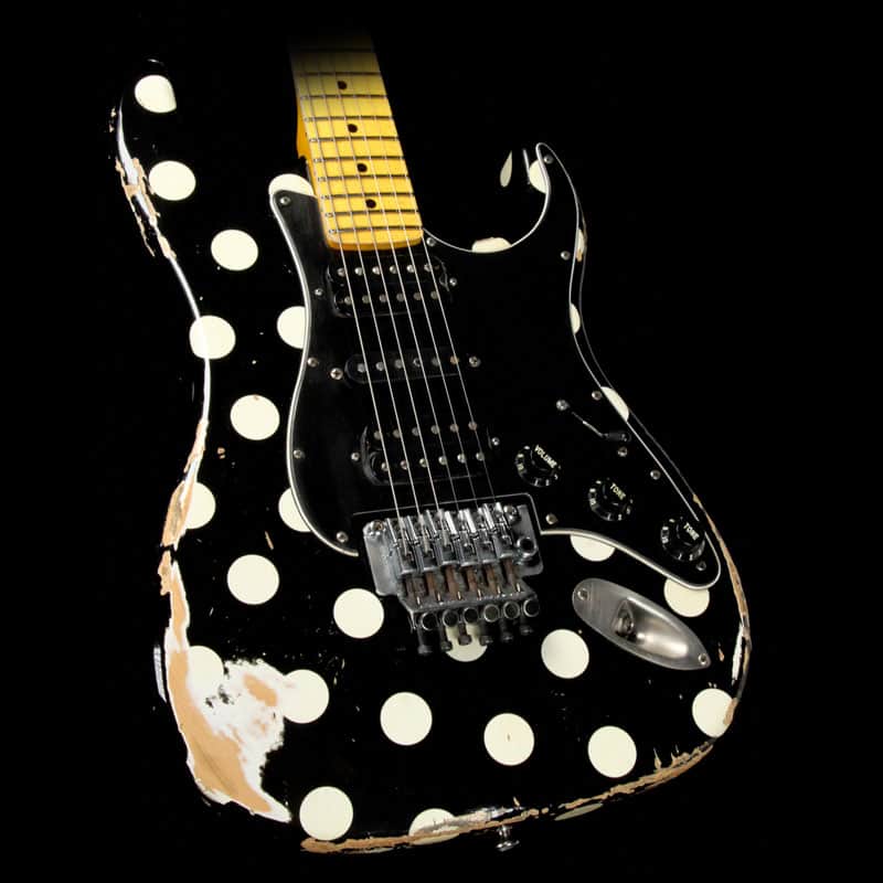 LsL Instruments Saticoy White Heavy Aging Black w/ White Polka Dots image 1