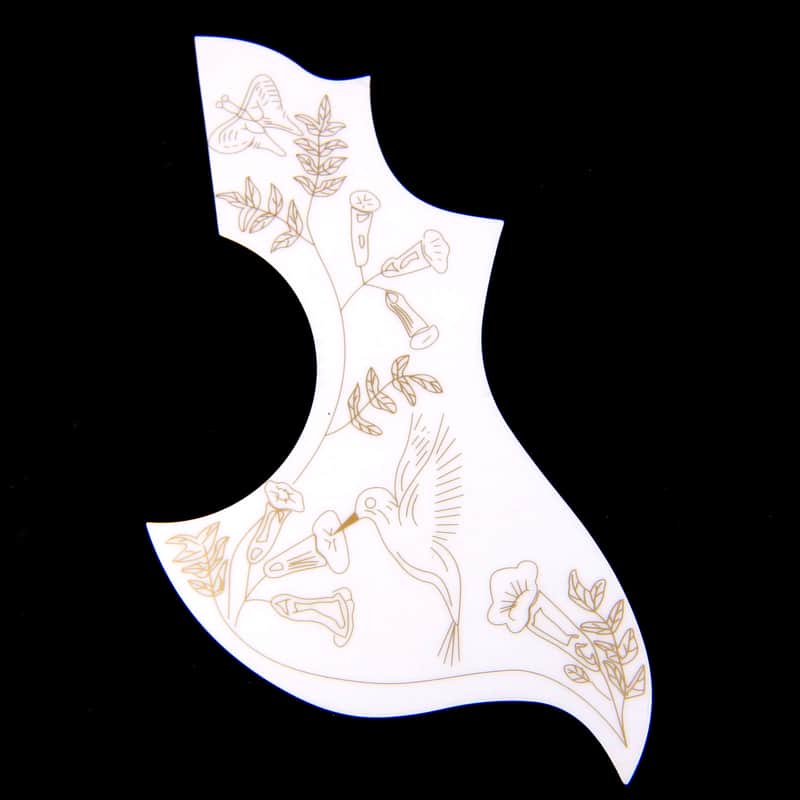 Hummingbird Style Acoustic Guitar Pickguard, Big Version, White image 1