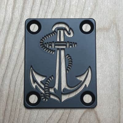 Anchor Neck Plate For Bolt On Neck Guitar or Bass - Industrial Black Finish image 1