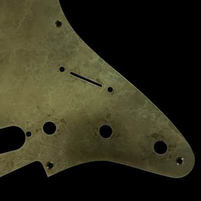Made-to-Order - Aged Brass - 8-hole SSS 50s Stratocaster Pickguard Scratchplate Set for Fender - Hand-finished image 5