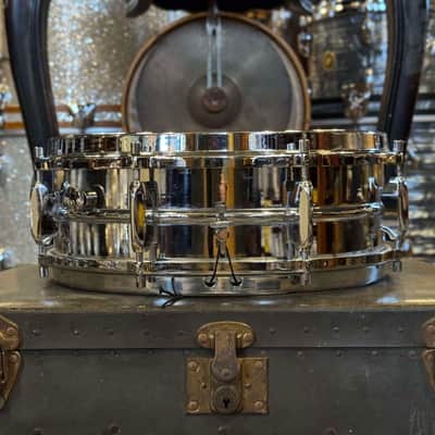 VINTAGE 1960's Sonor 5x14 D444 All Metal Teardrop 8-Lug Snare Drum - Brass image 3