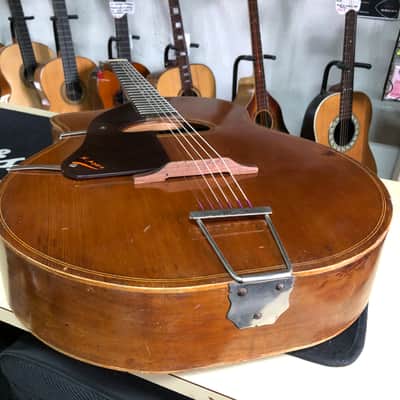 One of a kind French Jazz manouche left handed Siro Burgassi Grand model from 1945 Paris image 11